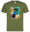Чоловіча футболка Майнкрафт зомбі Оливковий фото