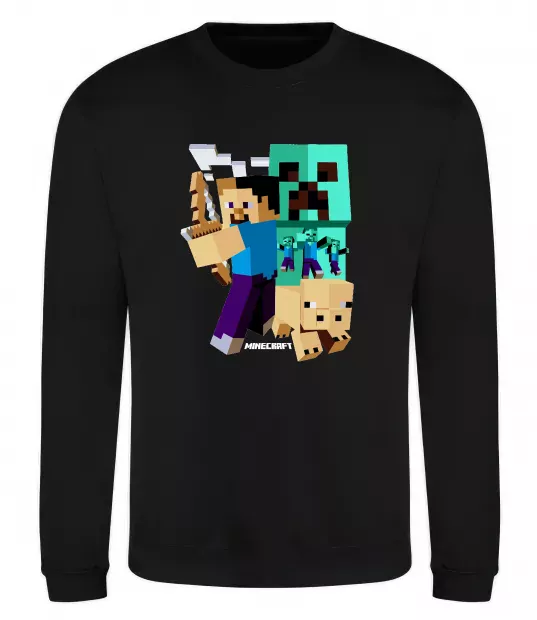 Свитшот Майнкрафт зомбі Черный фото