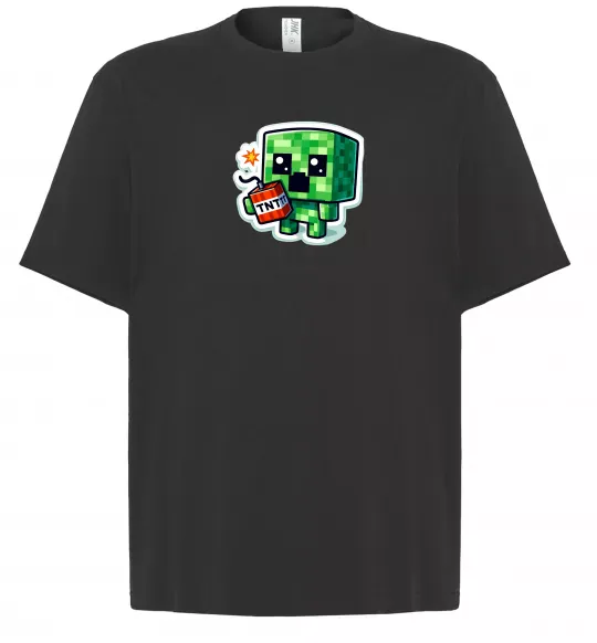 Футболка Оверсайз Tiny creeper Чорний фото