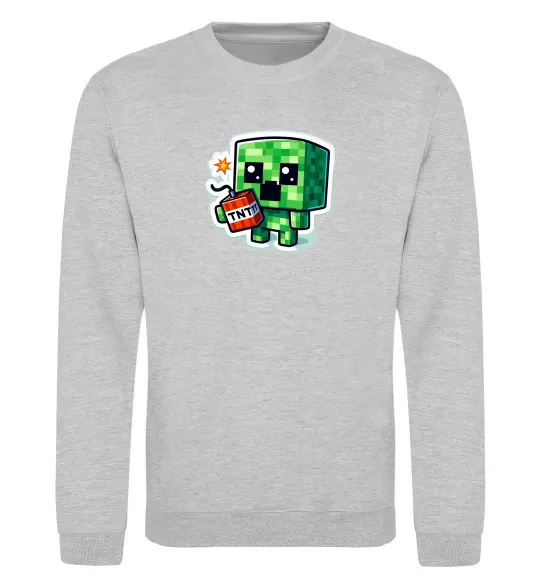 Свитшот Tiny creeper Серый меланж фото
