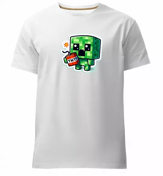 Мужская премиум футболка Tiny creeper Белый фото