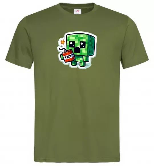 Чоловіча футболка Tiny creeper Оливковий фото