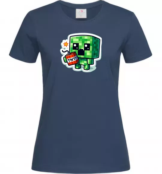 Жіноча футболка Tiny creeper Темно-синій фото