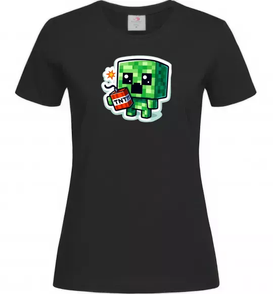Жіноча футболка Tiny creeper Чорний фото