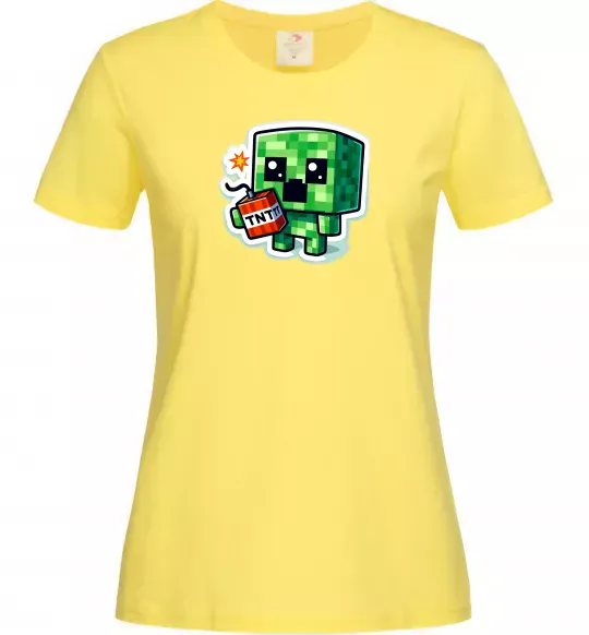 Жіноча футболка Tiny creeper Лимонний фото