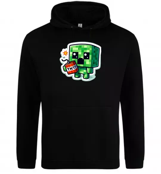 Мужская толстовка (худи) Tiny creeper Черный фото