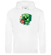 Мужская толстовка (худи) Tiny creeper Белый фото