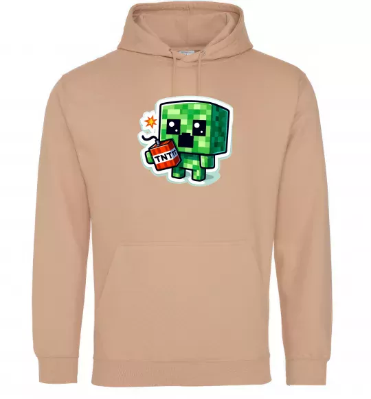 Мужская толстовка (худи) Tiny creeper Песочный фото