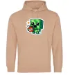 Мужская толстовка (худи) Tiny creeper Песочный фото