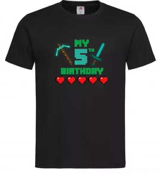 Мужская футболка My birthday Minecraft Черный фото