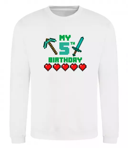 Свитшот My birthday Minecraft Белый фото