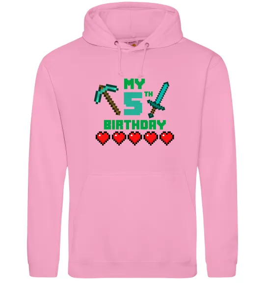 Женская толстовка (худи) My birthday Minecraft Розовый фото