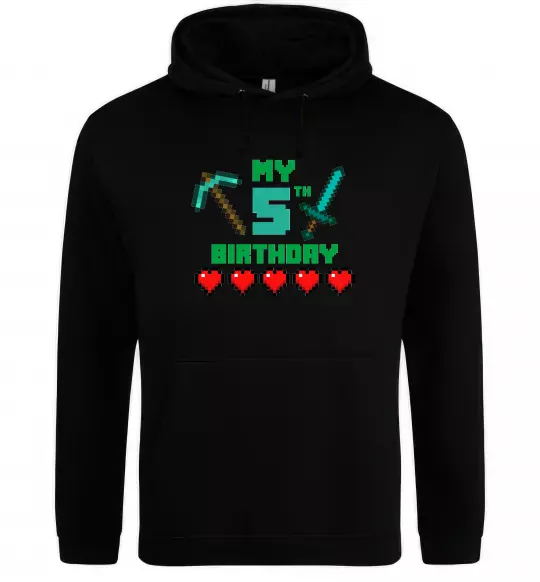 Женская толстовка (худи) My birthday Minecraft Черный фото