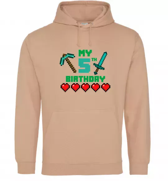 Женская толстовка (худи) My birthday Minecraft Песочный фото