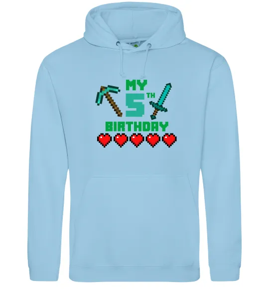 Женская толстовка (худи) My birthday Minecraft Голубой фото