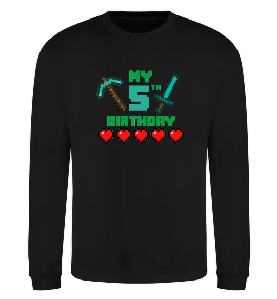 Свитшот My birthday Minecraft Черный фото