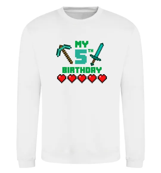 Свитшот My birthday Minecraft Белый фото