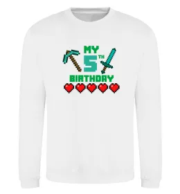 Свитшот My birthday Minecraft Белый фото