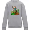 Детский Свитшот Майнкрафт з киркою Серый меланж фото