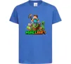 Дитяча футболка Майнкрафт з киркою Яскраво-синій фото