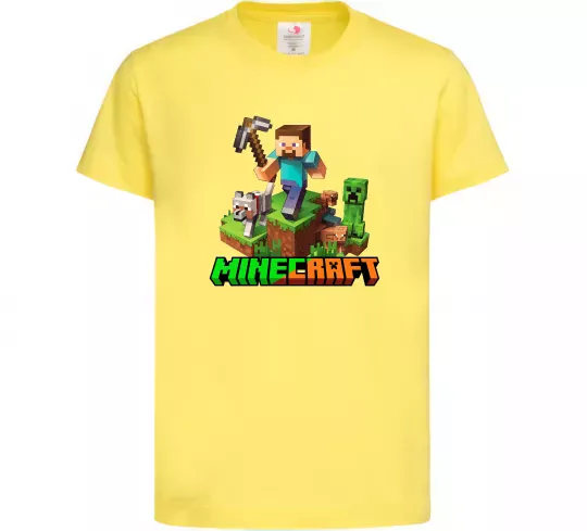 Дитяча футболка Майнкрафт з киркою Лимонний фото