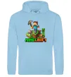 Мужская толстовка (худи) Майнкрафт з киркою Голубой фото