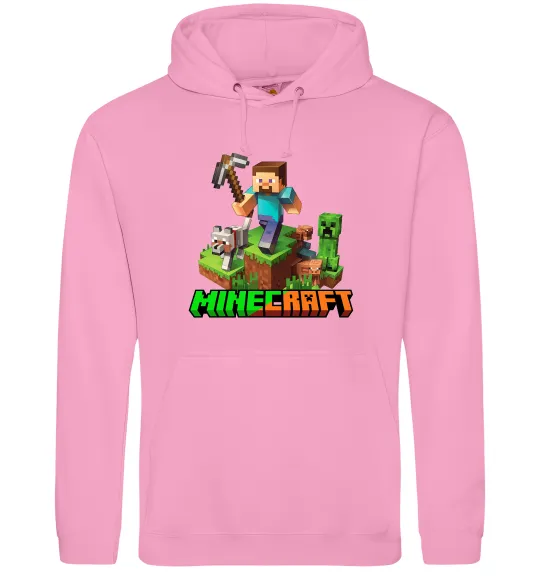 Женская толстовка (худи) Майнкрафт з киркою Розовый фото