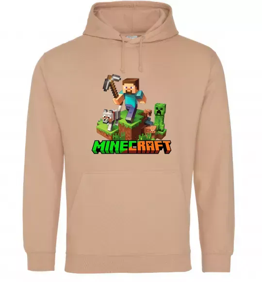 Женская толстовка (худи) Майнкрафт з киркою Песочный фото