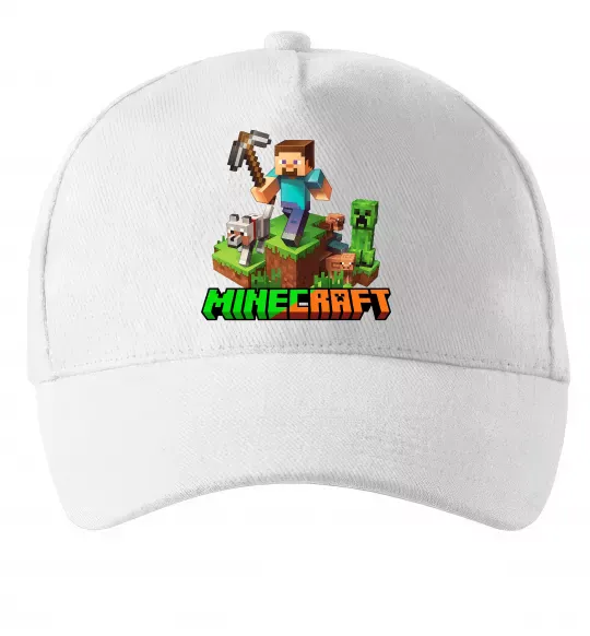 Кепка Майнкрафт з киркою Белый фото