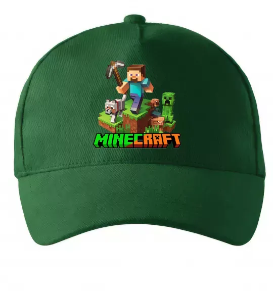 Кепка Майнкрафт з киркою Темно-зеленый фото