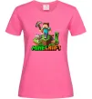 Жіноча футболка Майнкрафт з киркою Яскраво-рожевий фото
