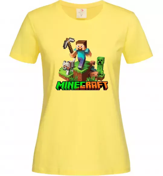 Жіноча футболка Майнкрафт з киркою Лимонний фото