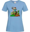 Жіноча футболка Майнкрафт з киркою Блакитний фото