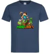 Чоловіча футболка Майнкрафт з киркою Темно-синій фото