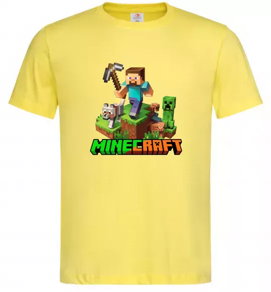 Чоловіча футболка Майнкрафт з киркою Лимонний фото