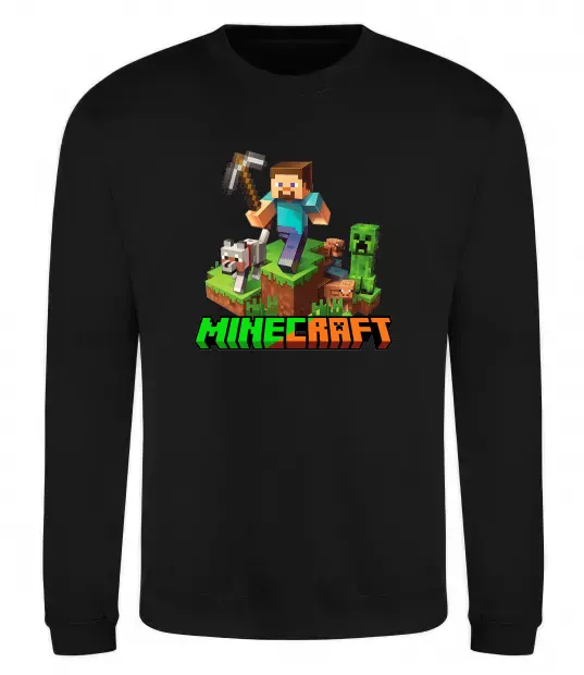 Свитшот Майнкрафт з киркою Черный фото