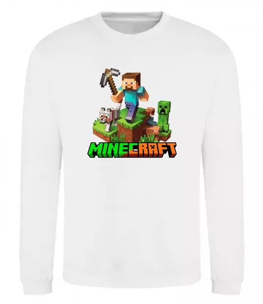 Свитшот Майнкрафт з киркою Белый фото