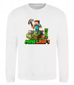 Свитшот Майнкрафт з киркою Белый фото