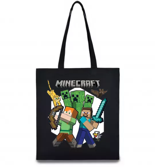 Эко-сумка Майнкрафт зброя Черный фото