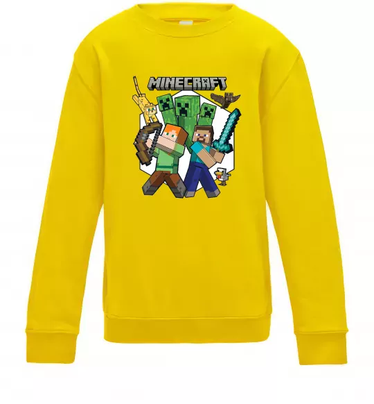 Детский Свитшот Майнкрафт зброя Солнечно желтый фото