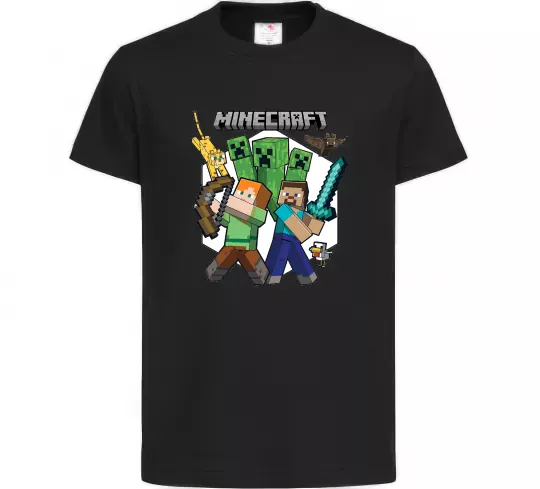 Детская футболка Майнкрафт зброя Черный фото