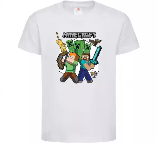 Детская футболка Майнкрафт зброя Белый фото