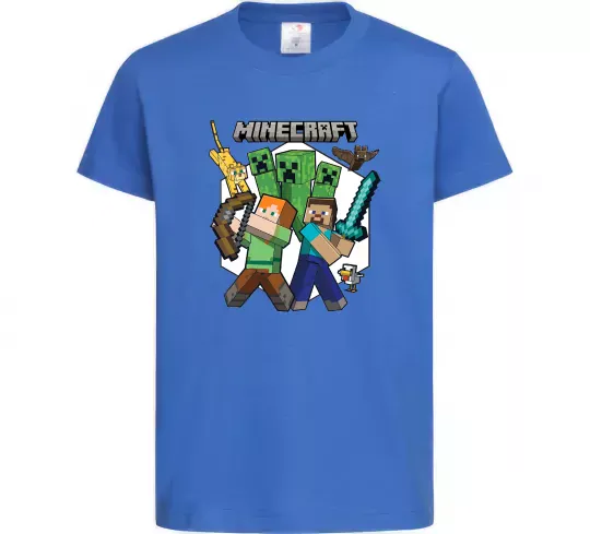 Детская футболка Майнкрафт зброя Ярко-синий фото