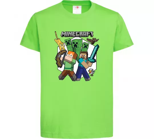 Детская футболка Майнкрафт зброя Лаймовый фото