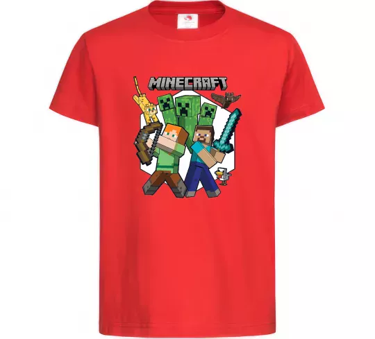 Детская футболка Майнкрафт зброя Красный фото