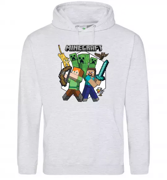 Женская толстовка (худи) Майнкрафт зброя Серый меланж фото