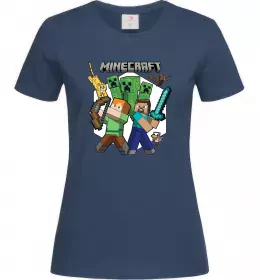 Женская футболка Майнкрафт зброя Темно-синий фото