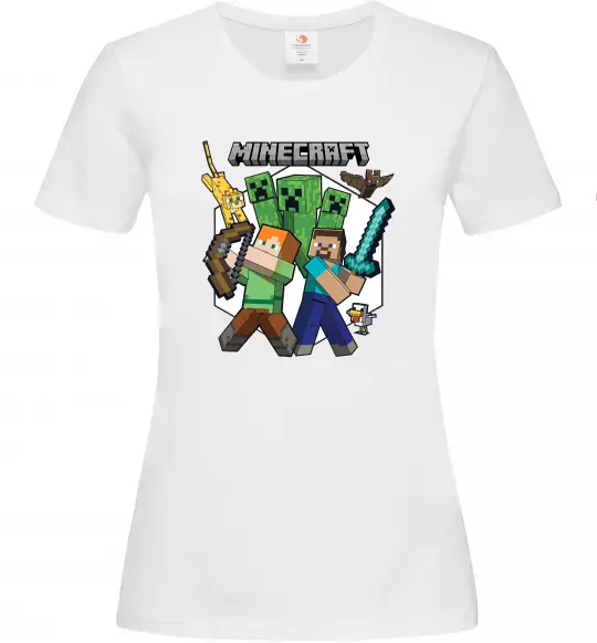 Жіноча футболка Майнкрафт зброя Білий фото