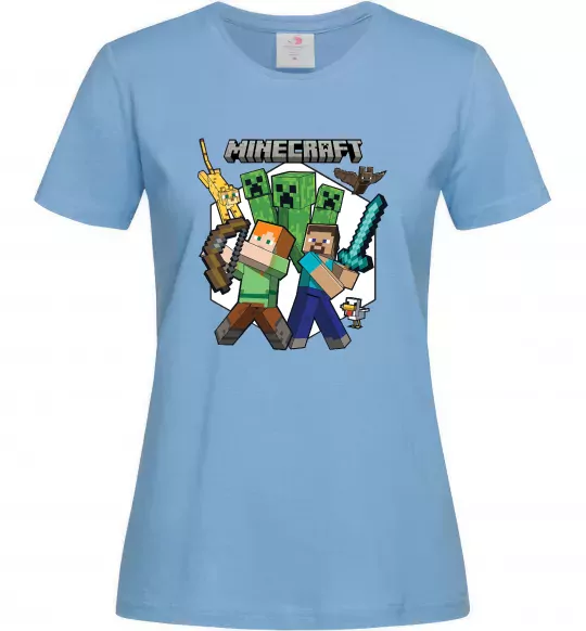 Жіноча футболка Майнкрафт зброя Блакитний фото