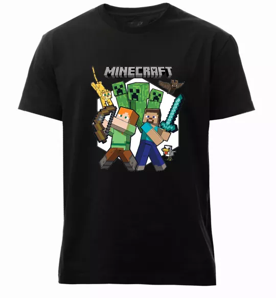 Мужская премиум футболка Майнкрафт зброя Черный фото